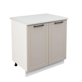 Шкаф нижний ШН 800 Корпус: ЛДСП белый 16мм; фасад: фрезеровка Кельн, МДФ софт бланж 16мм