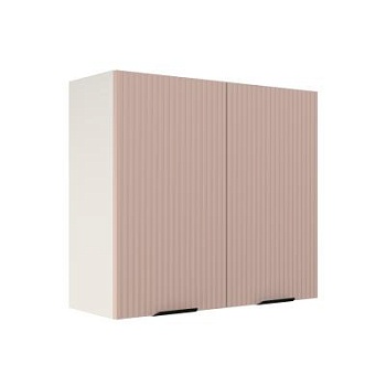 Шкаф верхний ШВ 800 Корпус: ЛДСП белый 16мм; фасад: фрезеровка Норд Line, МДФ софт какао 16 мм