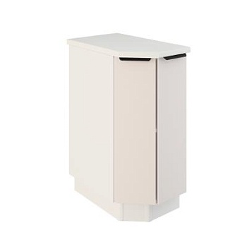 Шкаф нижний торцевой ШНТ 360 Корпус: ЛДСП белый 16мм; фасад: фрезеровка Норд, МДФ софт даймонд 16 мм