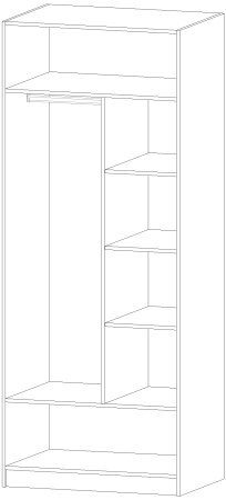 Шкаф 2-х створчатый Диана Анкор светлый