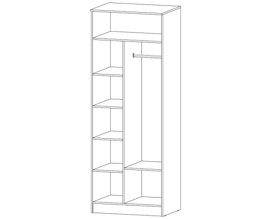 Шкаф 2-х створчатый Виктория Дуб Сонома / Белое дерево