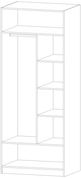 Шкаф 2-х створчатый Диана Анкор светлый