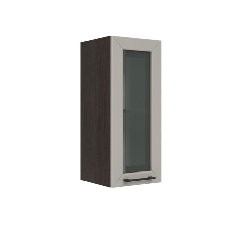 Шкаф верхний со стеклом ШВС 300 Корпус: ЛДСП венге 16мм; фасад: фрезеровка Кельн, МДФ софт тоффи 16мм Шкаф верхний со стеклом ШВС 300 Корпус: ЛДСП венге 16мм; фасад: фрезеровка Кельн, МДФ софт тоффи 16мм