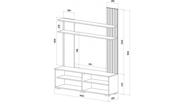 Гостиная Каролина Дуб вотан / Графит