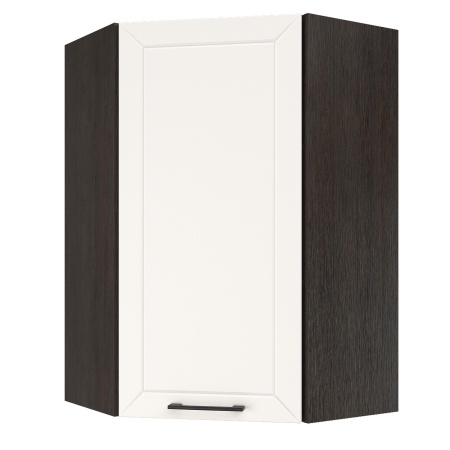 Шкаф верхний угловой (премьер)  ШВУ 600Н Корпус: ЛДСП венге 16мм; фасад: фрезеровка Кельн, МДФ софт бланж 16мм