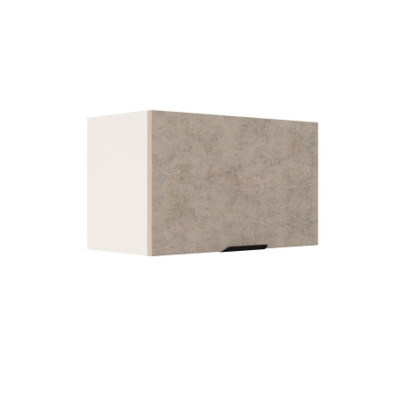 Шкаф верхний горизонтальный ШВГ 600 Корпус: ЛДСП белый 16мм; фасад: фрезеровка Норд, МДФ камень беж 16 мм