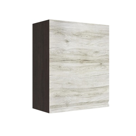 Шкаф верхний ШВ 600-1 Корпус: ЛДСП венге 16мм; фасад: фрезеровка Бруклин, МДФ клен скандинавский 16 мм