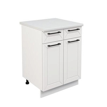 Шкаф нижний с ящиками ШН2Я 600 Корпус: ЛДСП белый 16мм; фасад: фрезеровка Кельн, МДФ софт пломбир 16 мм Шкаф нижний с ящиками ШН2Я 600 Корпус: ЛДСП белый 16мм; фасад: фрезеровка Кельн, МДФ софт пломбир 16 мм