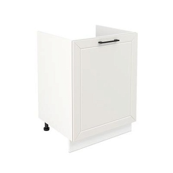 Шкаф нижний под мойку ШНМ 600-1 Корпус: ЛДСП белый 16мм; фасад: фрезеровка Кельн, МДФ софт айвори 16 мм