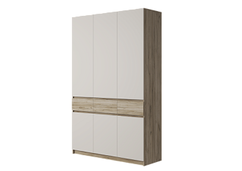 БОСТОН ШК-002 Шкаф 3-ств. ЛДСП (Комплект) Дуб крафт серый / Кашемир БОСТОН ШК-002 Шкаф 3-ств. ЛДСП (Комплект) Дуб крафт серый / Кашемир