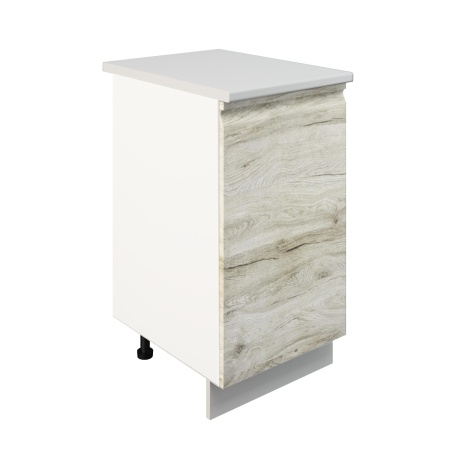 Шкаф нижний ШН 450 Корпус: ЛДСП белый 16мм; фасад: фрезеровка Бруклин, МДФ клен скандинавский 16 мм