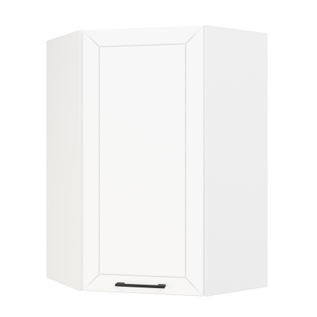 Шкаф верхний угловой (премьер)  ШВУ 600Н Корпус: ЛДСП белый 16мм; фасад: фрезеровка Кельн, МДФ софт пломбир 16 мм Шкаф верхний угловой (премьер)  ШВУ 600Н Корпус: ЛДСП белый 16мм; фасад: фрезеровка Кельн, МДФ софт пломбир 16 мм