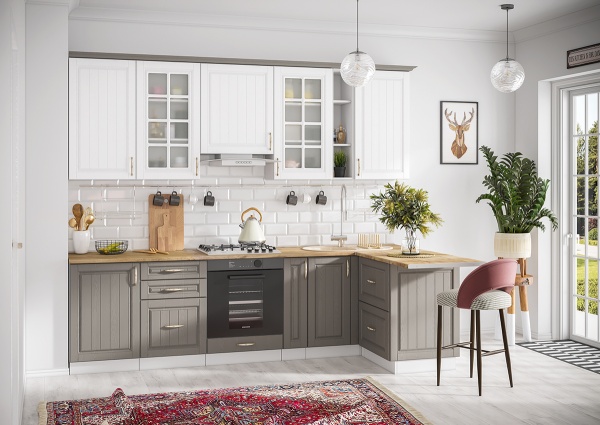Модульная кухня Лондон Дуб белый / Дуб графит