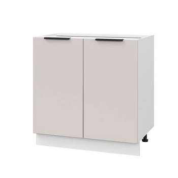 Шкаф нижний ШН 800 Корпус: ЛДСП белый 16мм; фасад: фрезеровка Оливия, МДФ моно керамика 16 мм