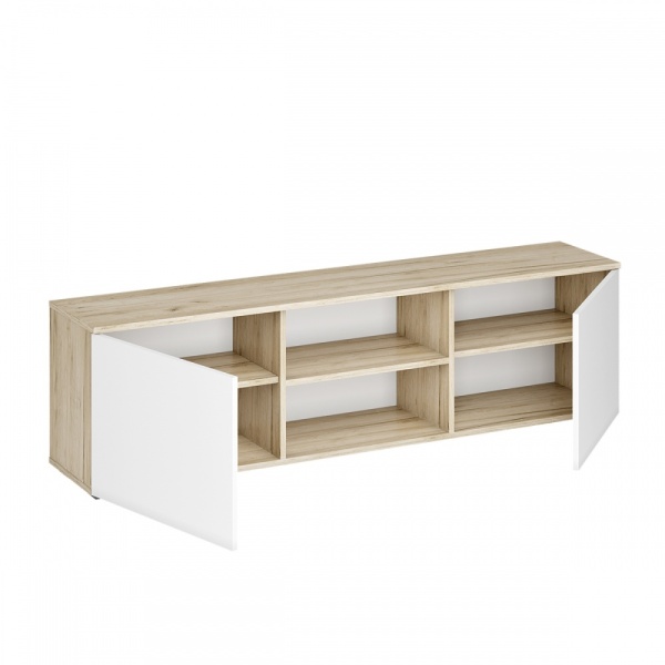 мс для гостиной Вирола ТБ01-1600 Дуб крафт серый / Глянец белый