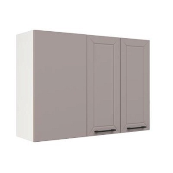 Шкаф верхний угловой ШВУП 1000 Корпус: ЛДСП белый 16мм; фасад: фрезеровка Кельн, МДФ софт тоффи 16мм