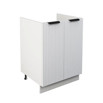 Шкаф нижний под мойку ШНМ 600 Корпус: ЛДСП белый 16мм; фасад: фрезеровка Норд Line, МДФ софт пломбир 16 мм