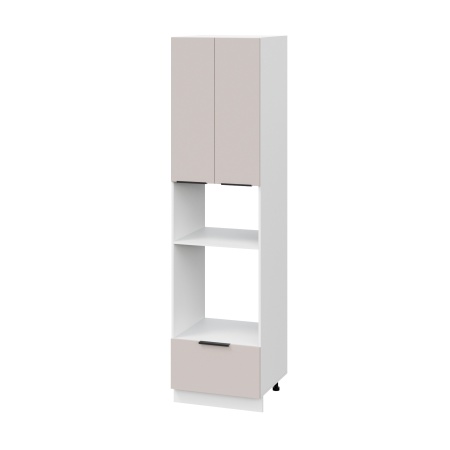 Пенал (премьер) ПДМ600Н-21Я Корпус: ЛДСП белый 16мм; фасад: фрезеровка Оливия, МДФ сиена тауп 16 мм