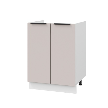 Шкаф нижний под мойку ШНМ 600 Корпус: ЛДСП белый 16мм; фасад: фрезеровка Оливия, МДФ сиена тауп 16 мм