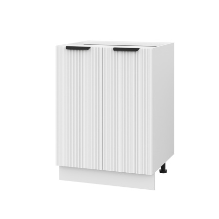 Шкаф нижний ШН 600 Корпус: ЛДСП белый 16мм; фасад: фрезеровка Норд Line, МДФ софт пломбир 16 мм