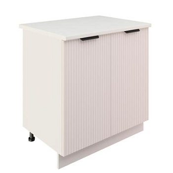 Шкаф нижний ШН 800 Корпус: ЛДСП белый 16мм; фасад: фрезеровка Норд Line, МДФ софт пломбир 16 мм