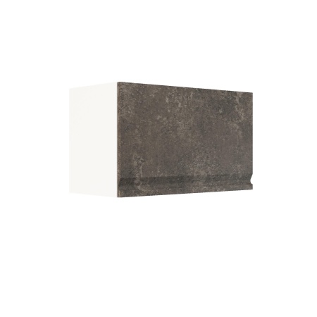 Шкаф верхний горизонтальный ШВГ 500 Корпус: ЛДСП белый 16мм; фасад: фрезеровка Бруклин, МДФ бетон коричневый 16мм