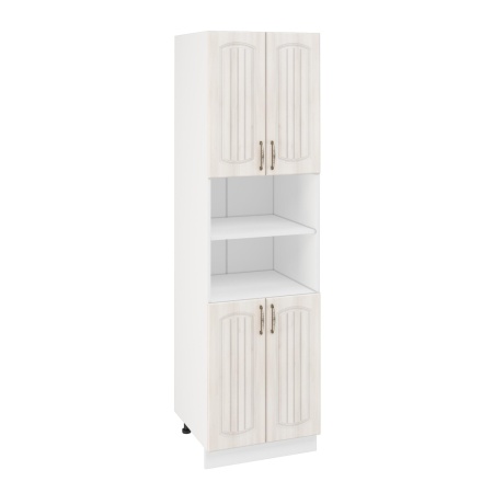 Пенал ПД600-22 Корпус: ЛДСП белый 16мм; фасад: фрезеровка Гренада, МДФ сандал 16мм