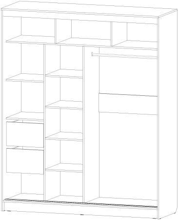 Шкаф-купе Верона 1800 Ясень Шимо комбинированный