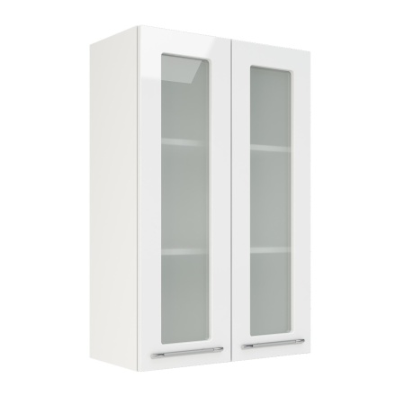 Шкаф верхний со стеклом (премьер) ШВС 600Н Корпус: ЛДСП белый 16мм; фасад: фрезеровка Олива, МДФ металлик белый 16мм Шкаф верхний со стеклом (премьер) ШВС 600Н Корпус: ЛДСП белый 16мм; фасад: фрезеровка Олива, МДФ металлик белый 16мм