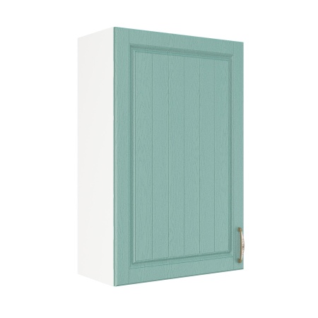 Шкаф верхний (премьер) ШВ 600Н-1 Корпус: ЛДСП белый 16мм; фасад: фрезеровка Лондон, МДФ дуб изумруд 16мм