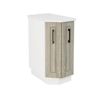 Шкаф нижний торцевой ШНТ 360 Корпус: ЛДСП белый 16мм; фасад: фрезеровка Барселона, МДФ седой клен 16мм