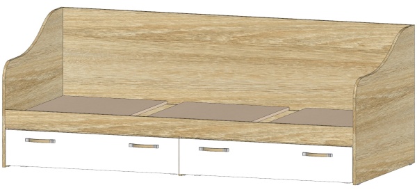 Кровать с ящиками Буратино Дуб Сонома / Белый
