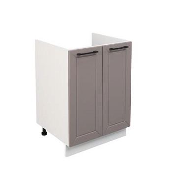 Шкаф нижний под мойку ШНМ 600 Корпус: ЛДСП белый 16мм; фасад: фрезеровка Кельн, МДФ софт тоффи 16мм