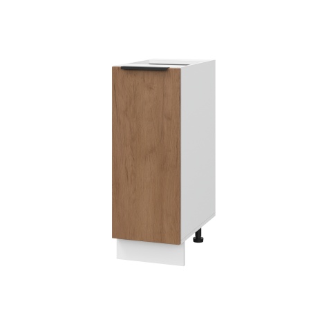 Шкаф нижний ШН 300 Корпус: ЛДСП белый 16мм; фасад: фрезеровка Оливия, ЛДСП дуб крафт табачный 16 мм