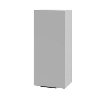 Шкаф верхний (премьер) ШВ 400Н Корпус: ЛДСП белый 16мм; фасад: фрезеровка Оливия, ЛДСП серый софт 16 мм