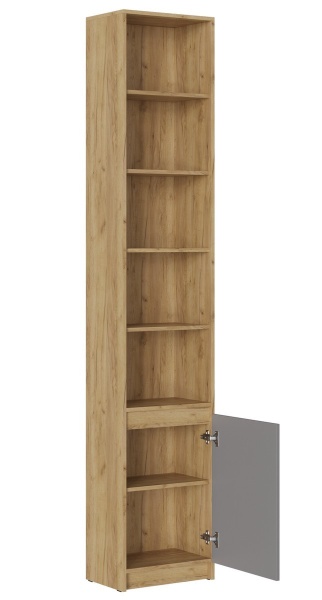 БОСТОН Стеллаж СЖ-001 ЛДСП (Комплект) Корпус - Дуб Крафт золотой  Фасад ЛДСП - Серый Шифер