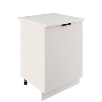 Шкаф нижний ШН 600-1 Корпус: ЛДСП белый 16мм; фасад: фрезеровка Норд, МДФ софт даймонд 16 мм