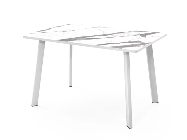 Стол Дублин нераздвижной В4 (1200*800) Мрамор белый / Белый
