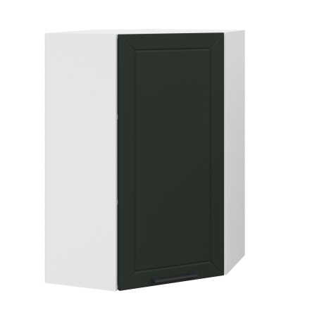 Шкаф верхний угловой (премьер)  ШВУ 600Н Корпус: ЛДСП белый 16мм; фасад: фрезеровка Кельн, МДФ софт пихтовый зеленый 16 мм Шкаф верхний угловой (премьер)  ШВУ 600Н Корпус: ЛДСП белый 16мм; фасад: фрезеровка Кельн, МДФ софт пихтовый зеленый 16 мм