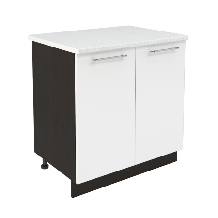 Шкаф нижний ШН 800 Корпус: ЛДСП венге 16мм; фасад: фрезеровка Олива, МДФ глянец белый 16мм