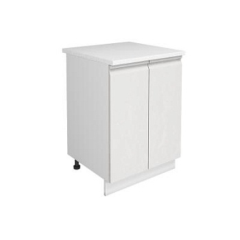 Шкаф нижний ШН 600 Корпус: ЛДСП белый 16мм; фасад: фрезеровка Бруклин, МДФ бетон белый 16мм Шкаф нижний ШН 600 Корпус: ЛДСП белый 16мм; фасад: фрезеровка Бруклин, МДФ бетон белый 16мм