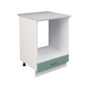 Шкаф нижний духовой ШНД 600 Корпус: ЛДСП белый 16мм; фасад: фрезеровка Лондон, МДФ дуб изумруд 16мм