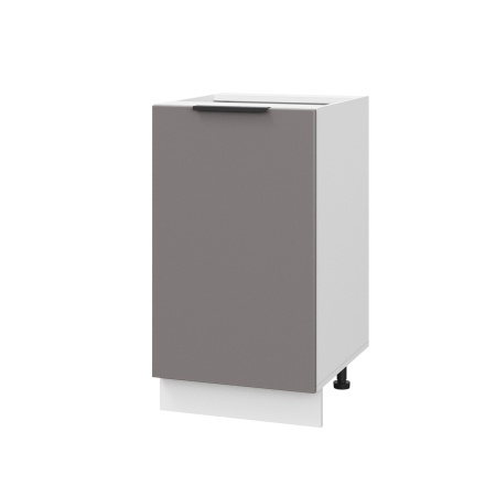 Шкаф нижний ШН 450 Корпус: ЛДСП белый 16мм; фасад: фрезеровка Оливия, МДФ моно брауни 16 мм