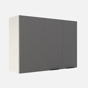 Шкаф верхний угловой ШВУП 1000 Корпус: ЛДСП белый 16мм; фасад: фрезеровка Норд Line, МДФ софт смок 16 мм