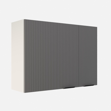 Шкаф верхний угловой ШВУП 1000 Корпус: ЛДСП белый 16мм; фасад: фрезеровка Норд Line, МДФ софт смок 16 мм