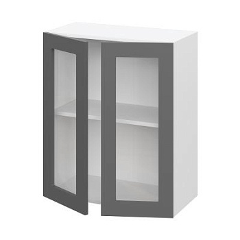 Шкаф верхний со стеклом ШВС 600 Барселона белый массив (МДФ 16мм МС София) Шкаф верхний со стеклом ШВС 600 Барселона белый массив (МДФ 16мм МС София)