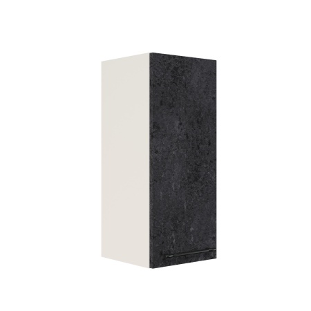 Шкаф верхний ШВ 300 Корпус: ЛДСП белый 16мм; фасад: фрезеровка Нувель, МДФ бетон черный 16мм