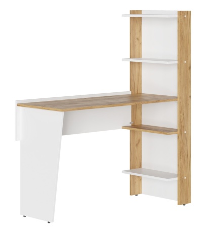 Techno Стол письменный СП-001 Корпус - Белый (Гладкий)  Фасад ЛДСП - Дуб Крафт золотой