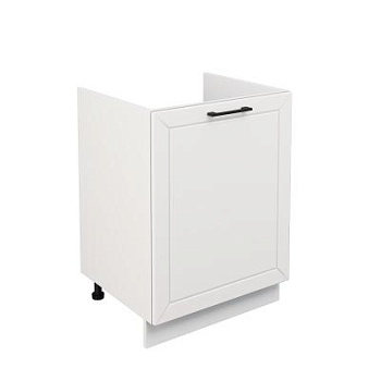 Шкаф нижний под мойку ШНМ 600-1 Корпус: ЛДСП белый 16мм; фасад: фрезеровка Кельн, МДФ софт пломбир 16 мм