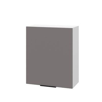 Шкаф верхний ШВ 600-1 Корпус: ЛДСП белый 16мм; фасад: фрезеровка Оливия, МДФ моно брауни 16 мм